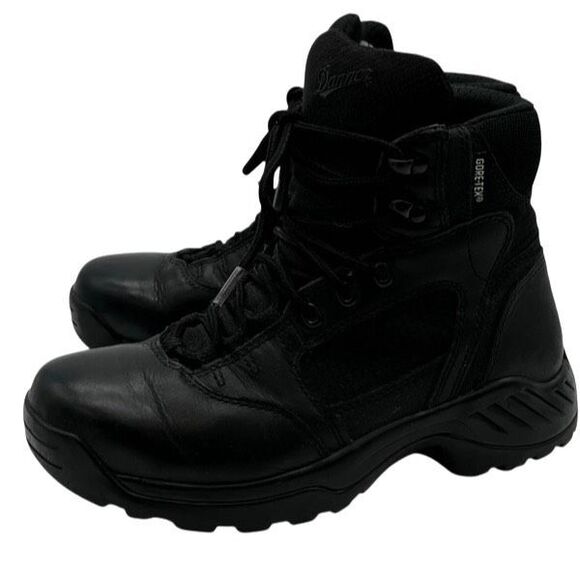 DANNER Women’s Tactical Boots Size 8 Black Kinetic 6” GTX Waterproof Leather - Picture 1 of 13